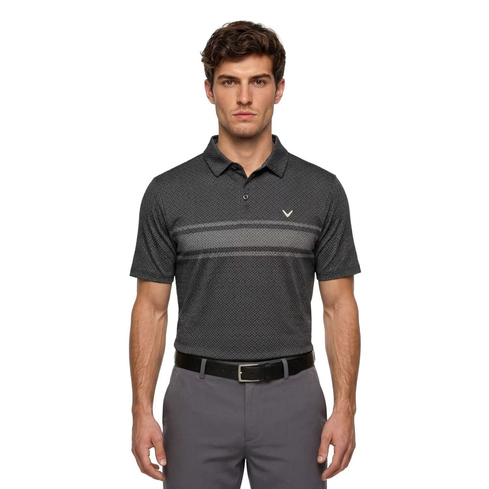 Callaway Mens Performance Polo Shirt XL Black Short Sleeve Stretch Golf Classic